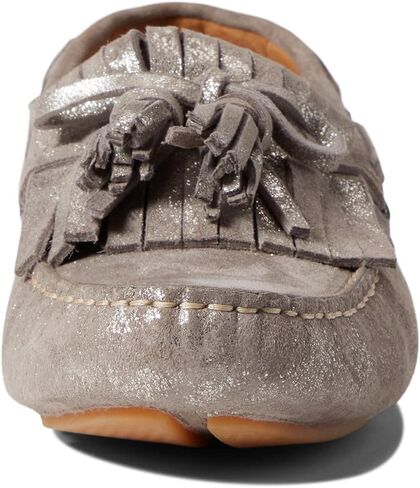 Johnston & Murphy Maggie Kiltie Tassel Pewter Metallic Suede 8.5 M in Saudi Arabia