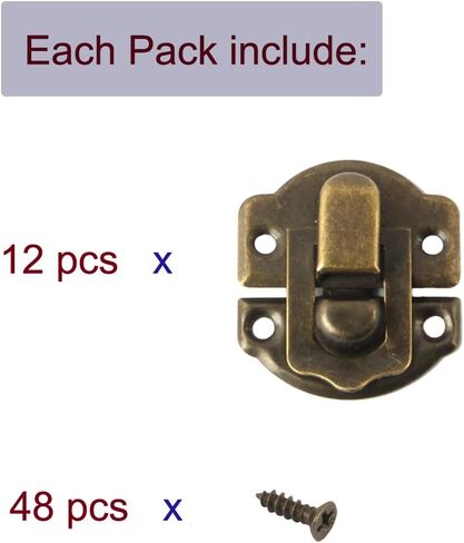 Antique Bronze Hasp Latch and Hinges Set, Retro Vintage Style Hinges and Hasp Lock with Matching Screwing for DIY Crafts Wooden Jewelry Box in Saudi Arabia