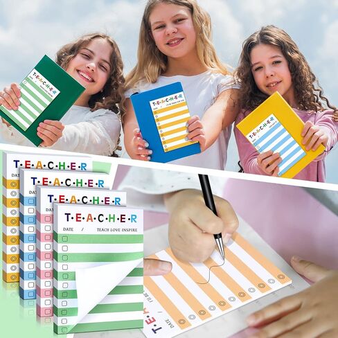 4 Pack Teacher Notepad Sets Teacher to Do List Sticky Notes Motivational Memo Pads 200 Sheets 4 x 6 Inch Teacher Appreciation Gifts for School Office Daily Use in Saudi Arabia