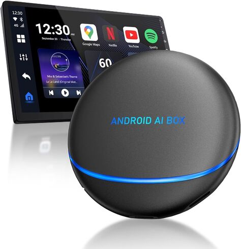 محول CarPlay AI Box اللاسلكي للملاحة المتكاملة، Android12، مخرج HDMI، 8+128G متوافق مع YouTube/Netflix/Hulu، شاشة مقسمة للشاشة، متوافق مع بطاقة SIM اللاسلكية CarPlay/Android Auto in Kuwait