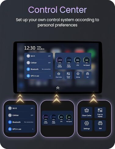 محول CarPlay AI Box اللاسلكي للملاحة المتكاملة، Android12، مخرج HDMI، 8+128G متوافق مع YouTube/Netflix/Hulu، شاشة مقسمة للشاشة، متوافق مع بطاقة SIM اللاسلكية CarPlay/Android Auto in Kuwait