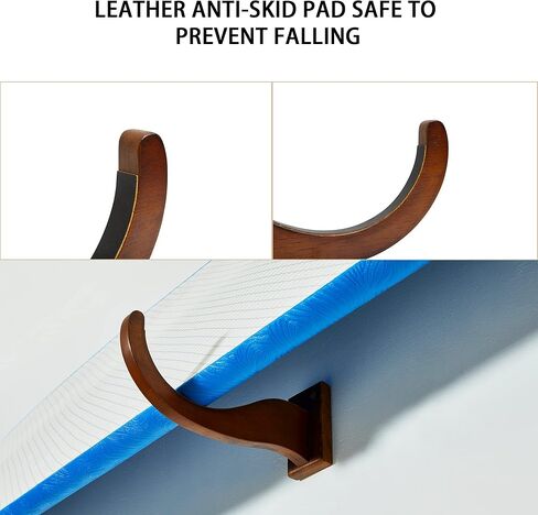 لوح ركوب الأمواج، لوح التزلج، خطافات حامل حامل رف الحائط على لوح التزلج | حامل عرض على الحائط من الخشب الصلب للوحات الطويلة واللوحات القصيرة in Kuwait