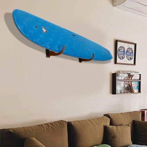 لوح ركوب الأمواج، لوح التزلج، خطافات حامل حامل رف الحائط على لوح التزلج | حامل عرض على الحائط من الخشب الصلب للوحات الطويلة واللوحات القصيرة in Kuwait