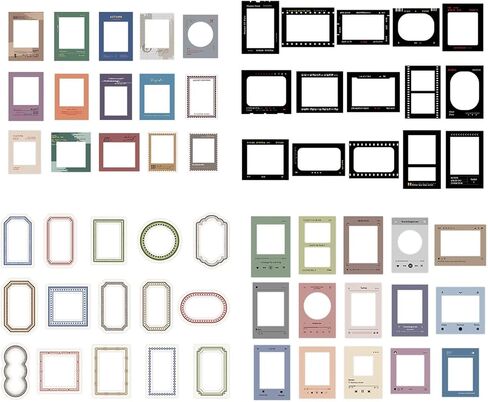 120pcs DIY Decorative Stickers Scrapbook, 4 Set Assorted Frame Scrapbooking Supplies, for Decoration Planner Phone Case Scrapbook - 30 Pieces Per Style in Saudi Arabia