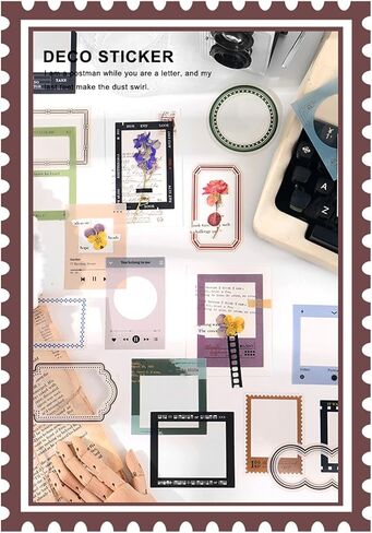 120pcs DIY Decorative Stickers Scrapbook, 4 Set Assorted Frame Scrapbooking Supplies, for Decoration Planner Phone Case Scrapbook - 30 Pieces Per Style in Saudi Arabia