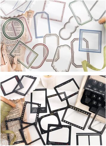 120pcs DIY Decorative Stickers Scrapbook, 4 Set Assorted Frame Scrapbooking Supplies, for Decoration Planner Phone Case Scrapbook - 30 Pieces Per Style in Saudi Arabia