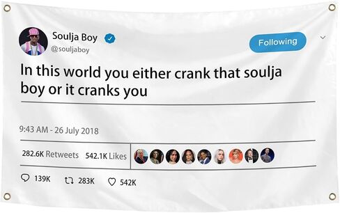 مضحك في هذا العالم، إما أن تقوم بتحريك ذلك الصبي المغني Soulja أو أنه يحركك نسيج 3 × 5 أقدام يمكن استخدام بطانيات معلقة داخلية وخارجية لتزيين غرفة النوم وديكور خلفية الحفلات وما إلى ذلك in Saudi Arabia