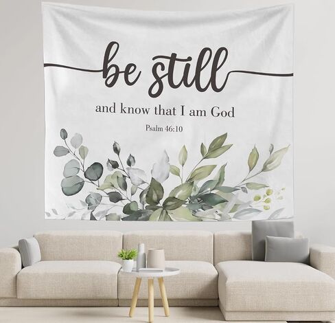 OXW Bible Verse Christian Tapestry Wall Hanging - Scripture Wall art Decor, Be Still and Know That I Am God, Christian Wall Blanket Decor for Prayer Room Church Bedroom Living Room, 50x60 Inch in Saudi Arabia