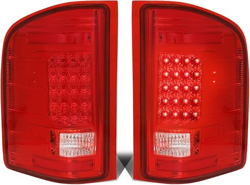 DNA MOTORING TL-CSIL07-LED-3D-BK-CL LED 3D Tail Light Assembly Driver & Passenger Side [Compatible with 07-14 Chevy Silverado 1500 2500 HD 3500 HD] in Saudi Arabia