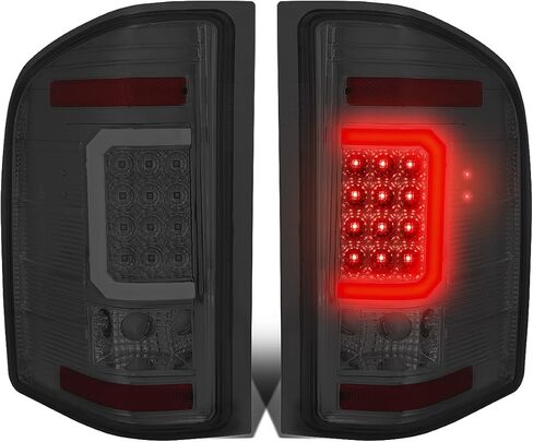 DNA MOTORING TL-CSIL07-LED-3D-BK-CL LED 3D Tail Light Assembly Driver & Passenger Side [Compatible with 07-14 Chevy Silverado 1500 2500 HD 3500 HD] in Saudi Arabia