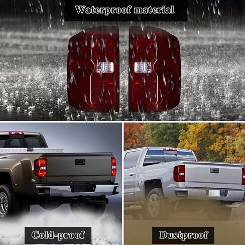 أضواء خلفية متوافقة مع Chevy Silverado 1500 2014-2018 /Fit Silverado 2500 HD 3500 HD 15-19 /Fit GMC Sierra 3500 HD مع سائق حزام الأسلاك وعدسة دخان جانبية للراكب in Saudi Arabia