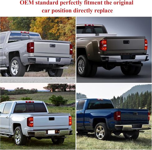 أضواء خلفية متوافقة مع Chevy Silverado 1500 2014-2018 /Fit Silverado 2500 HD 3500 HD 15-19 /Fit GMC Sierra 3500 HD مع سائق حزام الأسلاك وعدسة دخان جانبية للراكب in Saudi Arabia