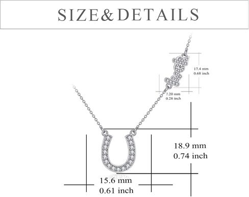 Lucky Horseshoe Necklace Sterling Silver Four Leaf Clover Pendent Jewelry Gifts for Women Girls in Saudi Arabia