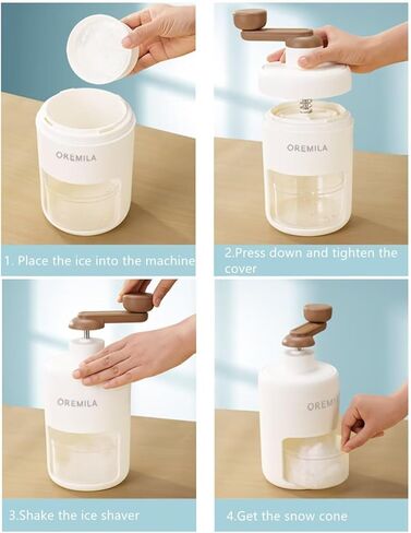 آلة مخروط الثلج، آلة صنع الثلج المحلوق وماكينة حلاقة الثلج مع صواني مكعبات الثلج، صانع كسارة الثلج اليدوي للمنزل in Kuwait