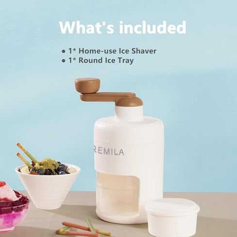 آلة مخروط الثلج، آلة صنع الثلج المحلوق وماكينة حلاقة الثلج مع صواني مكعبات الثلج، صانع كسارة الثلج اليدوي للمنزل in Kuwait