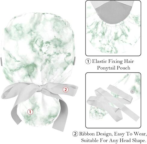 2 Packs Tie Dye Unisex Scrub Caps Surgical Women with Button Adjustable Hats Surgical Caps for Women in Saudi Arabia