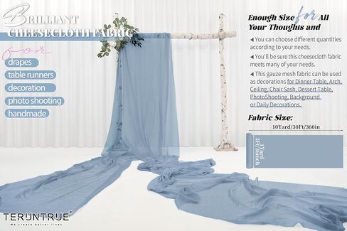 Gold Wedding Gauze Cheesecloth Fabric, 10 Yard Cheesecloth Arch Draping Ceiling Drape Table Runner Fabric, Gold DIY Cheesecloth for Table Runner Chair Sash Napkins Drape Wedding Decoration in Kuwait
