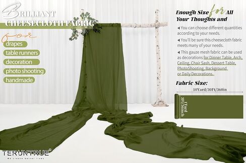 Gold Wedding Gauze Cheesecloth Fabric, 10 Yard Cheesecloth Arch Draping Ceiling Drape Table Runner Fabric, Gold DIY Cheesecloth for Table Runner Chair Sash Napkins Drape Wedding Decoration in Kuwait