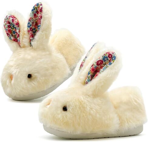 Toddler Slippers Boy and Girl Bunny Slippers Plush Cute Non-Slip Warm Winter Shoes, Suitable for indoor and outdoor Kids Slippers in Kuwait