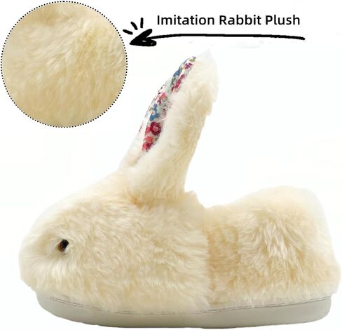 Toddler Slippers Boy and Girl Bunny Slippers Plush Cute Non-Slip Warm Winter Shoes, Suitable for indoor and outdoor Kids Slippers in Kuwait