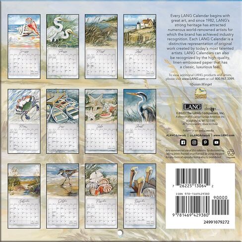 LANG Coastal Shores 2024 Mini Wall Calendar (24991079272) in Saudi Arabia