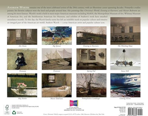 The Art of Andrew Wyeth 2024 Wall Calendar, 16-Month Art & Design Calendar, 12" x 15" in Saudi Arabia