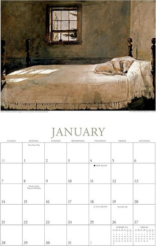 The Art of Andrew Wyeth 2024 Wall Calendar, 16-Month Art & Design Calendar, 12" x 15" in Saudi Arabia