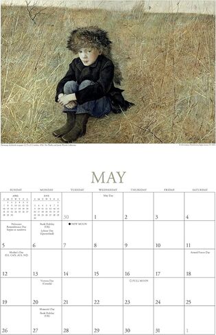 The Art of Andrew Wyeth 2024 Wall Calendar, 16-Month Art & Design Calendar, 12" x 15" in Saudi Arabia