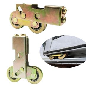 Sliding Patio Door Tandem Roller Assembly, 2 Pcs Sliding Door Window Wheels Replacement, 1-1/4 Inches Steel Ball Wheel Bearing, Sliding Door Hardware, Sliding Glass Door Rollers
