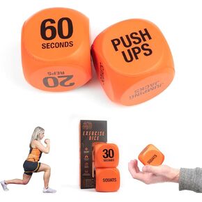 Phoenix Fitness Exercise Dice - Workout Dice Game for Cardio, HIIT Training and Exercise Classes - Training Includes Push Ups, Squats, Jumping Jacks, Crunches & Wildcard - Home and Gym