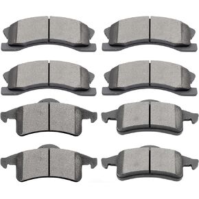 Replacement for Front & Rear Ceramic Brake Pads fit for Jeep Commander 2006-2010,fit for Jeep Grand Cherokee 2005-2010 Excluding SRT-8 Models - D1080 D1041