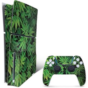 MightySkins Carbon Fiber Skin for PS5 Playstation 5 Slim Disc Edition Bundle - Weed Protective, Durable Textured Carbon Fiber Finish Easy to Apply, Remove, and Change Styles Made in The USA