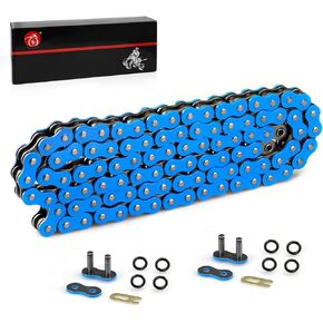 Heavy Duty O-Ring Drive Chain (Blue) for Yamaha Warrior 350 Raptor 350 700 700R YFZ450 YFZ450R XT250 XT550 YZ100 Outlaw 450 525 QuadRacer LT500R KLT200 KLT250 KE250 KZ200