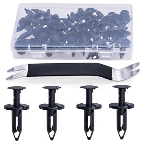 Rexka 31pcs Bumper Fender Liner Wheelhouse Liner Push Type Retainers Clips Rivets Fasteners for GM 11518017 Cadillac Buick Chevy Hummer GMC Oldsmobile Ford W708530-S300 - Auto Trim Panel Body Remover