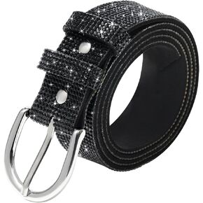 WELROG Rhinestone Belt for Women，Bling Crystal Vintage Belts Shiny Soft for Party Jeans Dresses