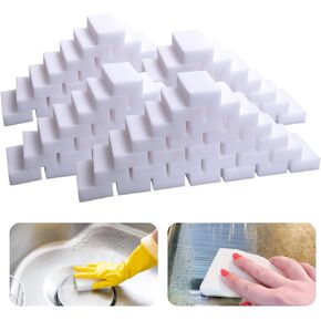 Melamine Sponge, 100/180 Pack Magic Sponge Eraser, Melamine Foam Bulk Sponge Sheets, Bathroom Oven Shower Glass Dishes Stove Top Kitchen Sinks Bathtub Wall Tile Baseboard White Cleaner, Not Easily Rip