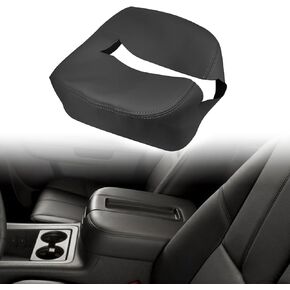 Center Console Armrest Cover Replacement Microfiber Leather Black Compatible with Chevy Silverado Avalanche Tahoe GMC Sierra Yukon 2007-2014