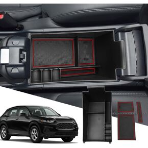 SXCY for 2023 2024 2025 HRV HR-V Center Console Organizer Tray for 2023 2024 2025 Honda HRV HR-V Accessories Armrest Console Tray Storage Box 2023 2024 2025 HRV HR-V Console Organizer Black