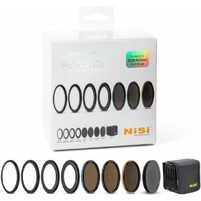 NiSi 52mm-62mm Swift FS ND Filter Kit - ND8 (3 Stop), ND64 (6 Stop) and ND1000 (10 Stop) - 62mm Press-On Neutral Density Filters with 52mm/55mm/58mm/62mm Thread Adapters