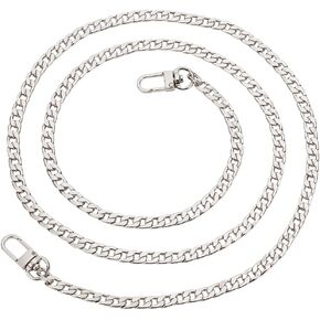 PH PandaHall 47.2" Flat Chain Strap Platinum Purse Chain Replacement Long Purse Chain Straps Shoulder Chain Replacement with Swivel Clasps for Handbag Shoulder Crossbody Bag Purse Wallet Clutch Tote