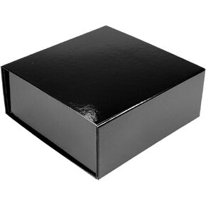 CECOBOX Black Gloss Magnetic Collapsible Gift Box (8" x 8" x 3.13")