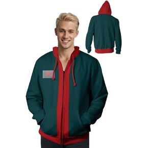 Hoodie Sweatshirt Full Zipper Jacket Coat Cosplay Costume for Adults