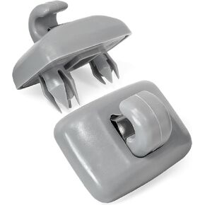Click&Fit 2pcs Sun Visor Clips compatible with Audi A1 A3 A4 A5 Q3 Q5 TT – Gray Sunscreen Holder Hook replase 8U0857562A, 8E0857562