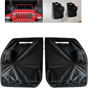 SUNPIE 2PCS Front Door Storage Bags Hanger Design Compatible with 1976-2024 Wrangler JK JL YJ TJ Gladiator Door Cover