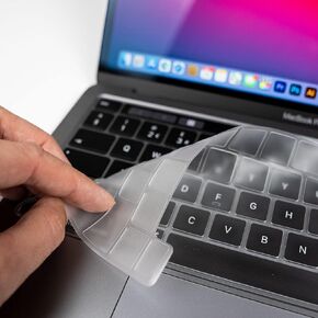 EditorsKeys Clear Cover for 13" and 16" MacBook Pro with Touchbar Including 2020 A2338 (M1) A2289 A2251 A2141 & 2020 2019 with Touch Bar & Touch ID Keyboard Cover Protective Skin, Clear.