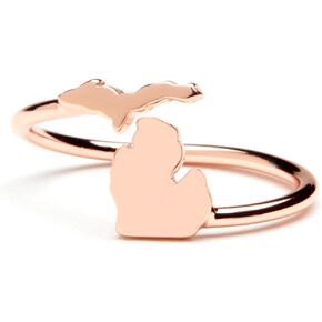 Stone Armory Copper Plated Michigan Ring For Women | State Of Michigan Jewelry | Adjustable In Size Michigan Ring | Perfect Upper Peninsula Michigan Gift