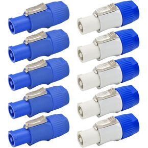 (5 Each) NAC3FCA & NAC3FCB PowerCON Cable Connector Replacement for Neutrik, blue & white