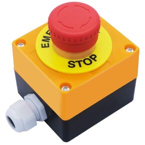 mxuteuk 22mm 2 NC Red Mushroom Emergency Stop Push Button Switch AC 660V 10A Switch Station Box LA36-02ZS-BOX-Y