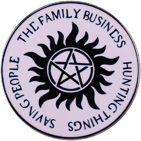 Supernatural Devil's Trap Sigil Demon Pentagram Symbol Circle TV Show Fantasy Horror Drama Magic Family Business Saving People Hunting Things 1.1" Enamel Pin Badge
