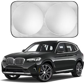 Car Windshield Sun Shade Sunshade Compatible with BMW X3 2004-2024 X5 2000-2024 2025 X7 2019-2024 X6 2008-2024 X4 2015-2024 Accessories, Car Front Window Sun Shield